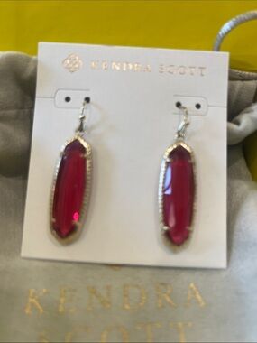 Kendra Scott Dangle Earrings in Deep Pink